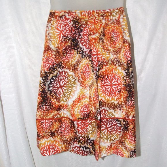 Colorful Print Sz 16 Casual or Dress Cotton Skirt - Picture 3 of 3